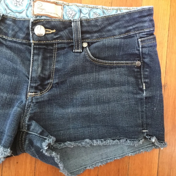 Paige Silver Lake Dark Denim Jean Cutoff  Shorties - Picture 4 of 8